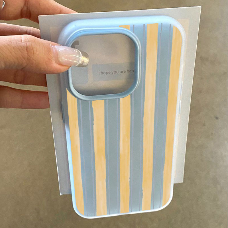 Yellow Phone Accessories - Elegante custodia a righe gialle per